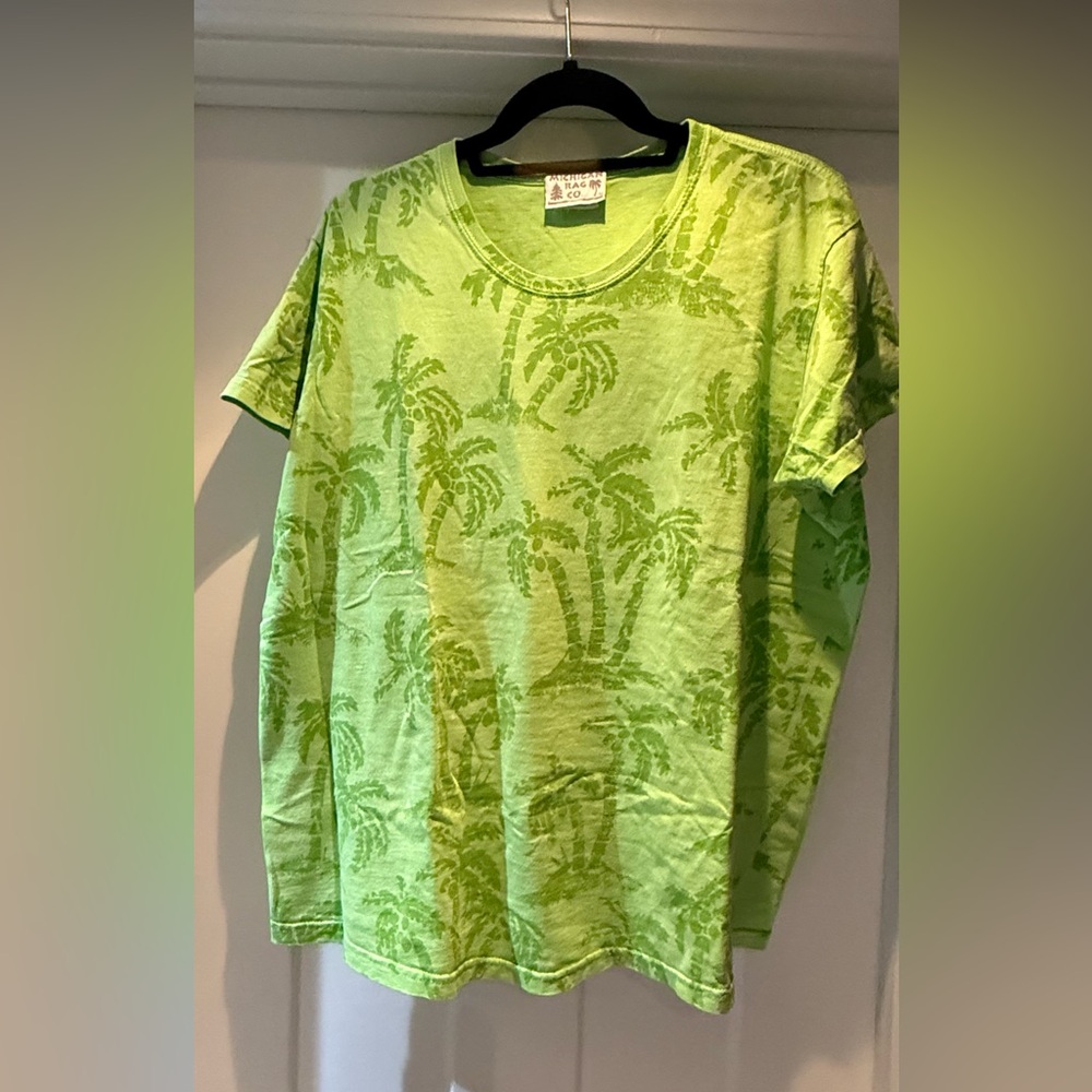 Vintage Michigan Rag Co Green Palm Tree T-Shirt XL